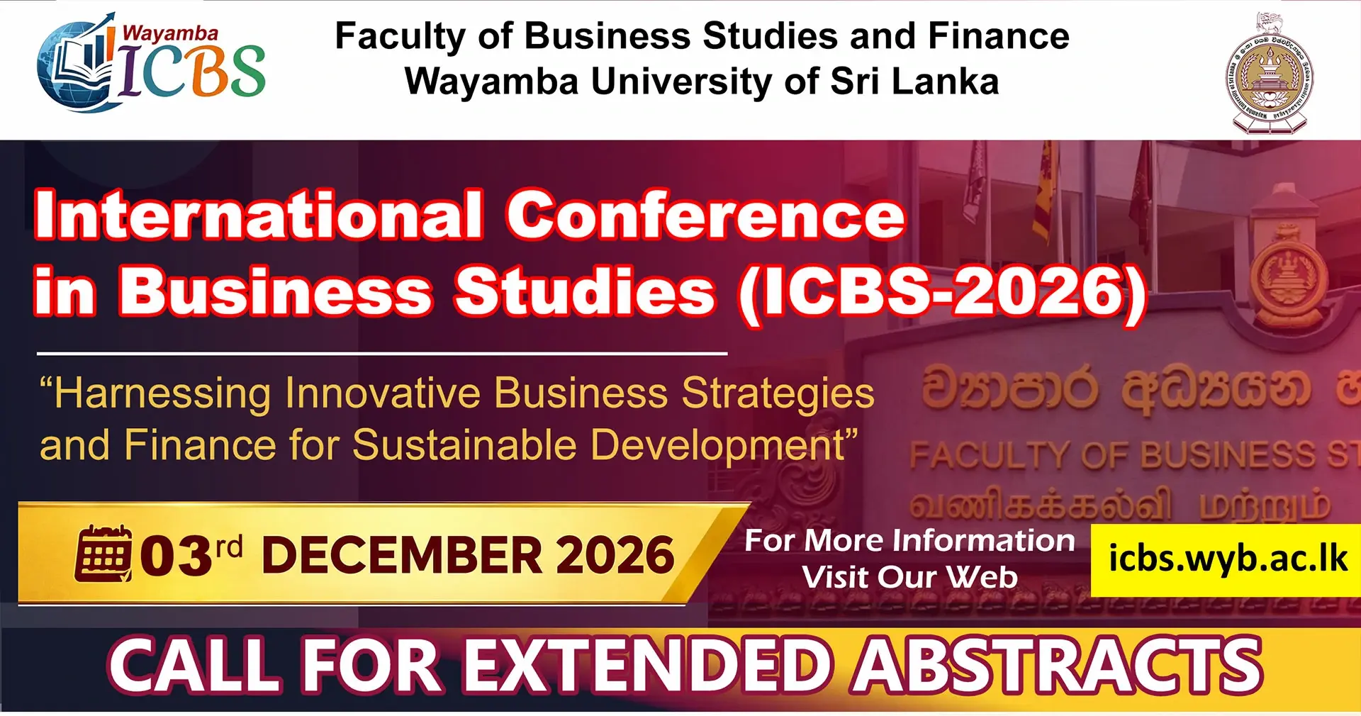 International Conference in Business Studies (ICBS-2026)